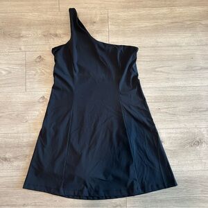 Outdoor Voices Black One-Shoulder Dress tennis pickleball